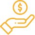 Icon of hand holding money cap